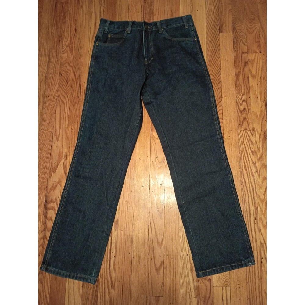 Mission Ridge 32x32 Rugged Denim Workwear Mens Dark Blue Jeans Straight Leg NWT